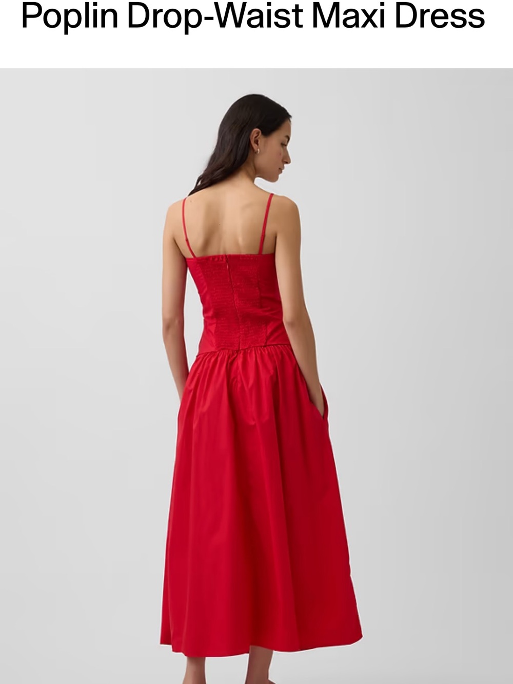 Gap Poplin Drop-Waist Maxi Dress - Picture 2 of 3